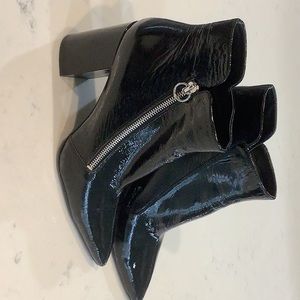 NINE WEST Women's Russity Patent Leather Ankle Bootie